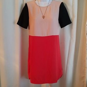 Zara Colorblock High-Low Dress